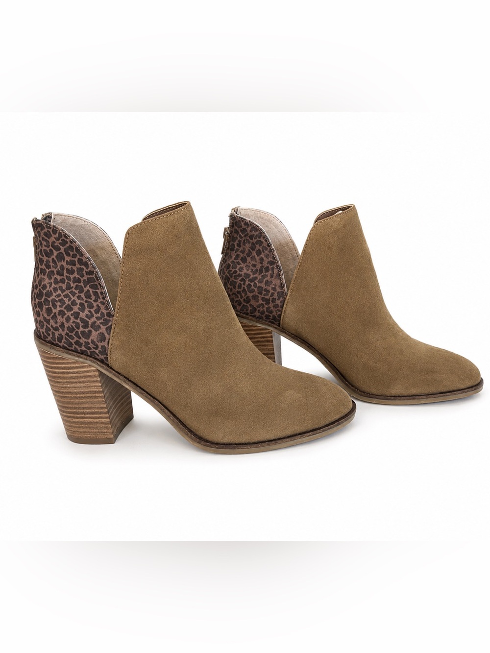 DV by Dolce Vita Suede Leopard Print Block Heel Ankle Booties Size 10 NWOB